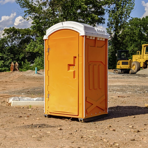 how often are the portable restrooms cleaned and serviced during a rental period in Fobes Hill